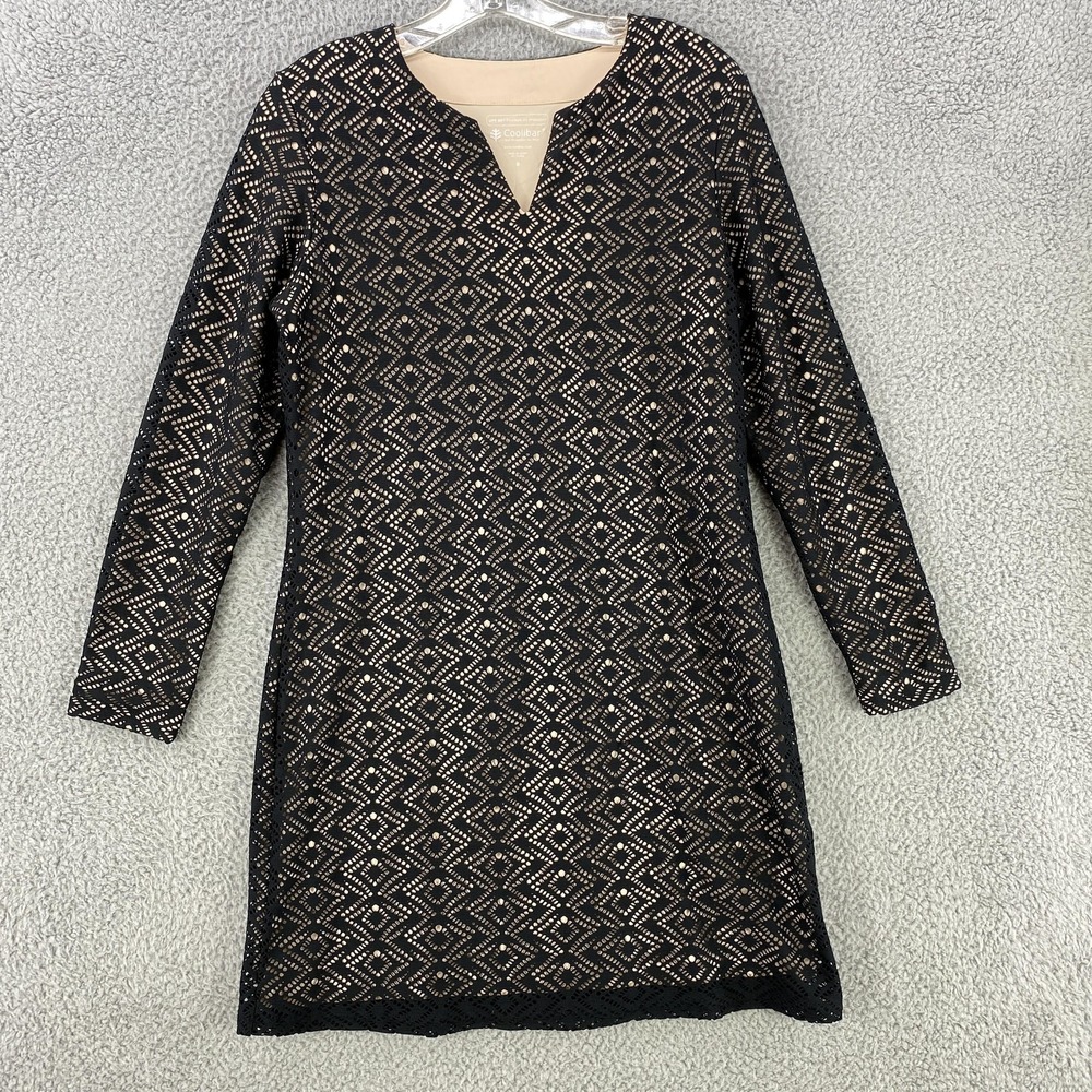 Coolibar Dress Womens‎ Small Black Crochet Lined UPF 50+ Sun Protection Tunic